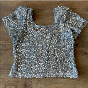 Vintage 80s Partique New York Sequin Whimsy Goth Grunge Witchy Blouse